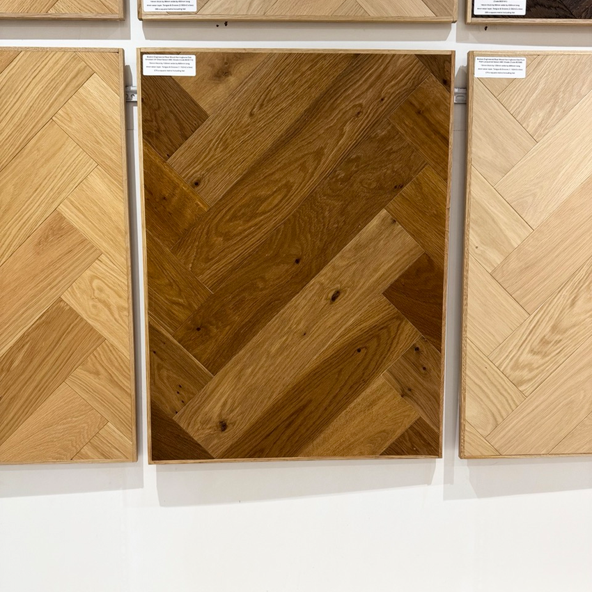 Boston Engineered Real Wood Herringbone Oak Smoked UV Oiled